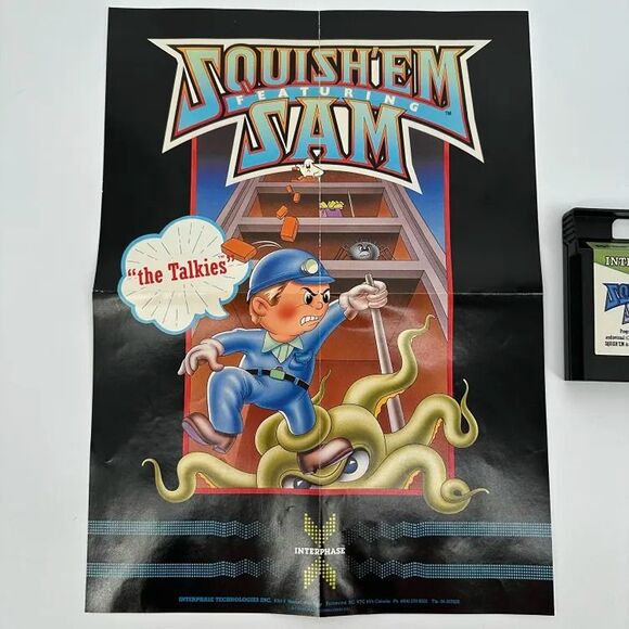 Squishem Featuring Sam ColecoVision 1984 Interphase Cartridge + Poster Tested - Picture 5 of 6